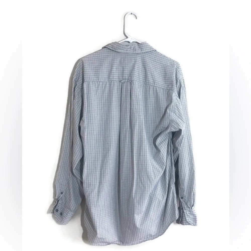 Nordstrom Men’s Button Down White, Blue & Green Shirt Size L 15 Neck - Picture 2 of 4